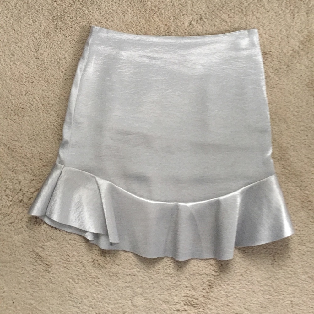 Silver mini skirt